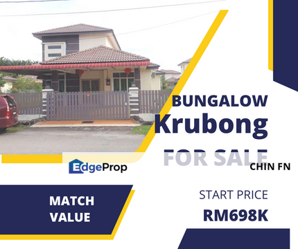 Big Land 5700 sq.ft 1.5 Sty Bungalow for Sale Freehold Krubong Perdana Melaka, Melaka, Durian Tunggal