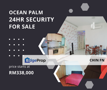 Fully Renovated 24hr Security Swimming Pool Freehold Condo for Sale Ocean Palm Klebang Melaka, Melaka, Klebang