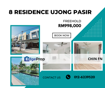 24hr Security Swimming Pool 3 Sty Superlink Terrace for Sale Freehold 8 Residence Ujong Pasir Melaka, Melaka, Ujong Pasir