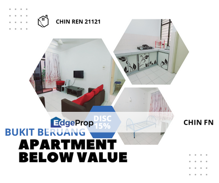 Lower Floor Full Loan Below Value 15% Bukit Beruang Permai Apartment for Sale BBP MMU UTeM Melaka, Melaka, Bukit Beruang