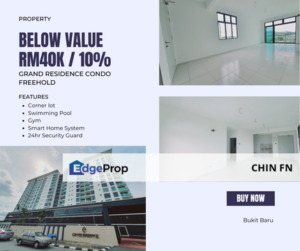 Corner Below RM40K Value 10% Freehold 3 Car Park Grand Residence Bukit Baru Melaka, Melaka, Bukit Katil