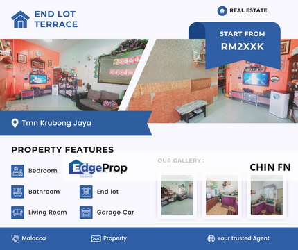 Full Loan Below Value 9% Renovate House End Lot 1 Teres Krubong Jaya Melaka, Melaka, Krubong