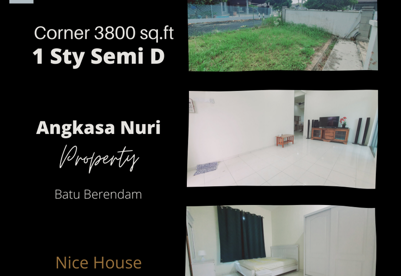 Big 3800 sqft Corner 1 Sty Semi D Angkasa Nuri Infineon CTRM Batu Berendam