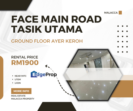 Face Main Road Ground Floor Shop Tasik Utama UTeM Ayer Keroh MITC, Melaka, Ayer Keroh