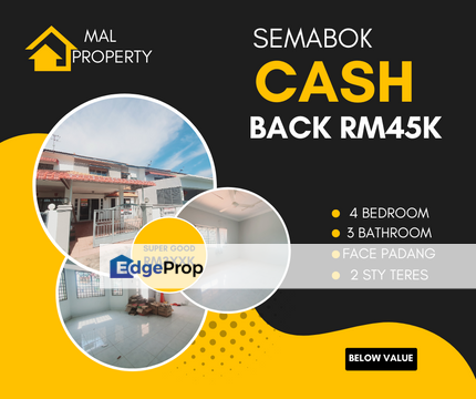 Cash Back RM45K Face Padang Renovated Teres Semabok Jaya Duyong, Melaka, Melaka Raya