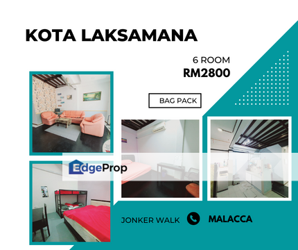 Ground Floor 6 Room Shop Bag Pack Design Kota Laksamana Jonker Walk, Melaka, Melaka Tengah