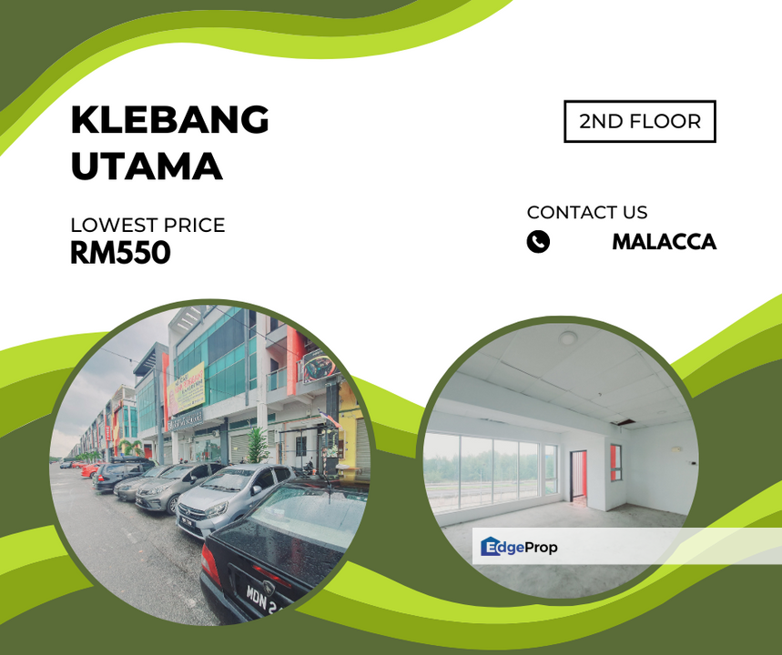 Lowest Price 2nd Floor Facing Main Road Partition Office Klebang Utama, Melaka, Klebang