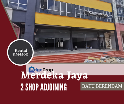 2 Shop Joining Together Ground Floor Merdeka Jaya Batu Berendam , Melaka, Batu Berendam