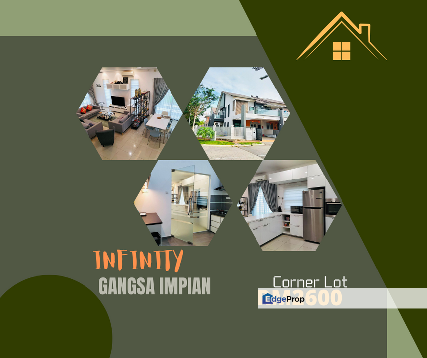 Fully Furnish Corner 2 Sty Teres Gangsa Impian Infinity Batu Berendam, Melaka, Batu Berendam