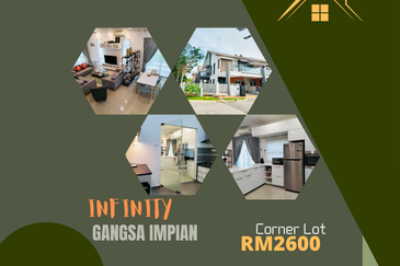 Fully Furnish Corner 2 Sty Teres Gangsa Impian Infinity Batu Berendam