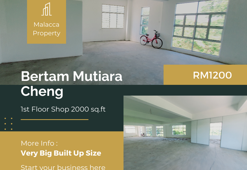 Big Size 2000 sq.ft Main Road 1st Floor Bertam Mutiara Cheng Batu Berendam