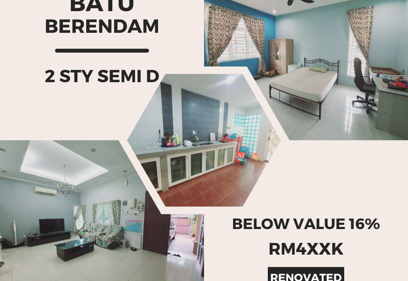 Below Value 16% / RM90K Renovated 2 Sty Semi D Batu Berendam Putra Infineon