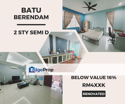 Below Value 16% / RM90K Renovated 2 Sty Semi D Batu Berendam Putra Infineon, Melaka, Batu Berendam