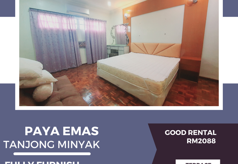 Fully Furnish Nice 2 Sty Terrace House Paya Emas Tanjong Minyak