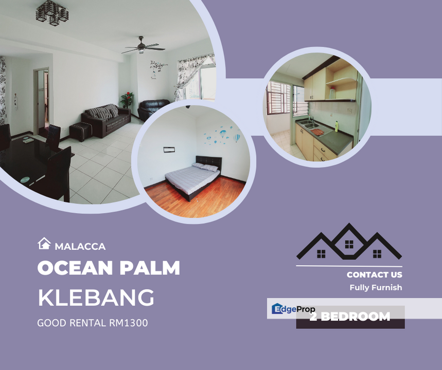 24hr Security Fully Furnish Swimming Pool Ocean Palm Klebang Kota Laksamana, Melaka, Klebang