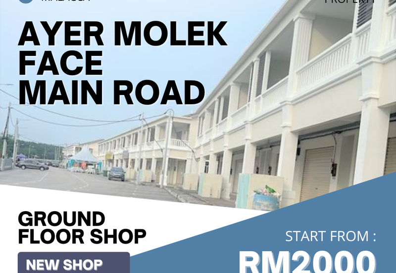 Facing Main Road New Shop Ground Floor Tambak Paya Harmoni Ayer Molek