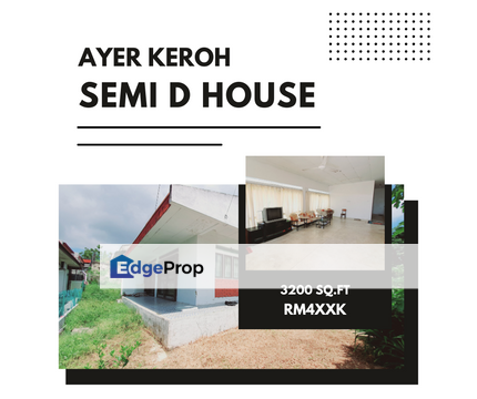 Good Area 3200 sq.ft 1 Sty Semi D House Ayer Keroh Height UTeM, Melaka, Ayer Keroh