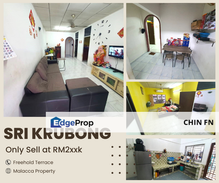 Freehold Super Good RM2xxk 1 Sty Sri Terrace House Seri Krubong Melaka, Melaka, Krubong