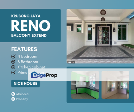 Fully Extend Balcony Car Porch 2 Sty Terrace House Krubong Jaya , Melaka, Krubong