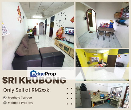 Freehold Super Good RM2xxk 1 Sty Sri Terrace House Seri Krubong, Melaka, Krubong