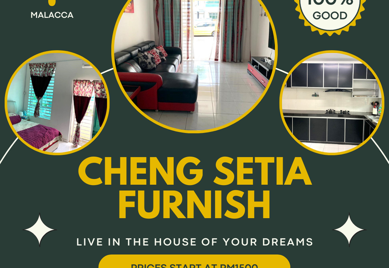 Fully Furnish Nice 2 Sty Terrace House Cheng Setia