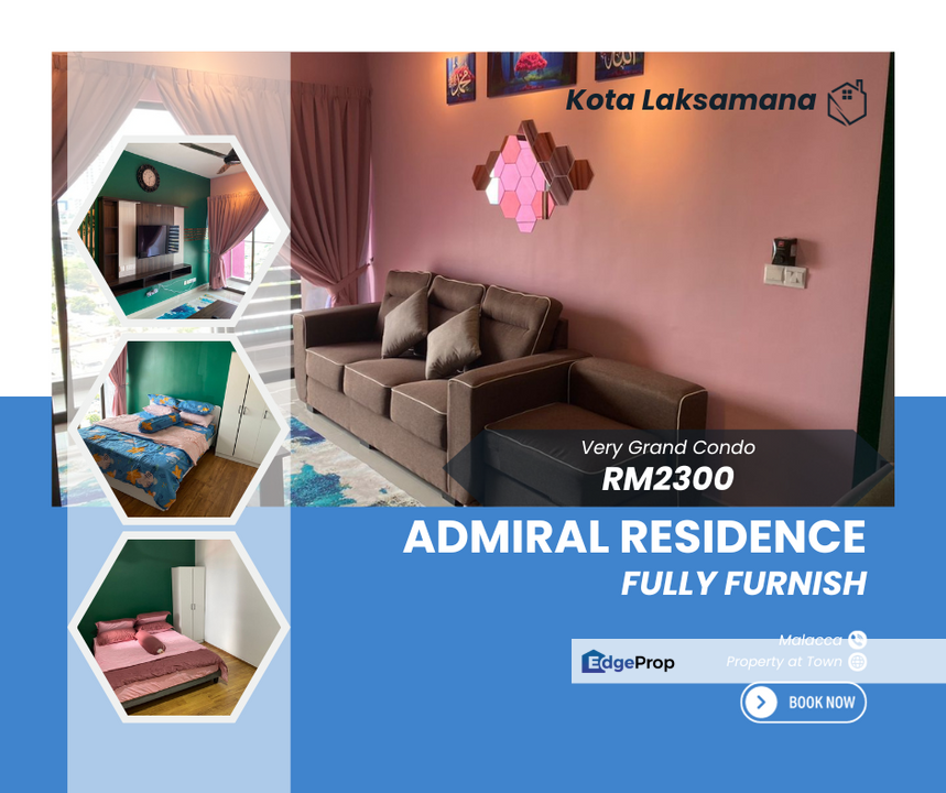 Nice Grand Fully Furnish Swimming Pool Admiral Residence Kota Laksamana, Melaka, Melaka Raya
