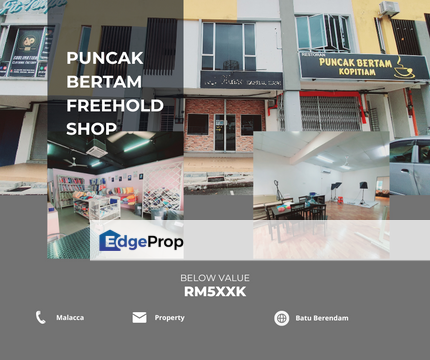 Good Lower Price Freehold 2 Sty Shop Puncak Bertam Batu Berendam, Melaka, Batu Berendam
