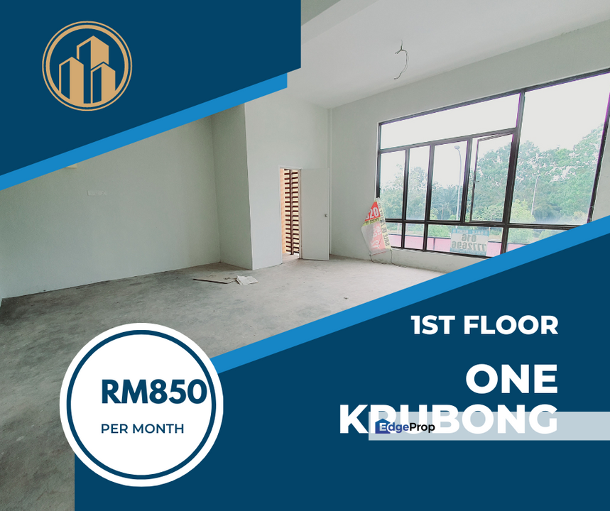 Facing Main Road Low rental 1st Floor Shop Office One Krubong , Melaka, Krubong