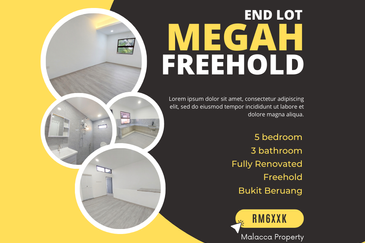 End Lot Fully Renovated Freehold 2 Sty Terrace Megah Bukit Beruang MMU