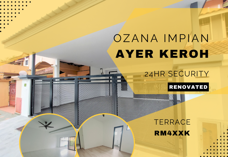 24hr Security Fully Renovated 2 Sty Terrace Ozana Impian Ayer Keroh 