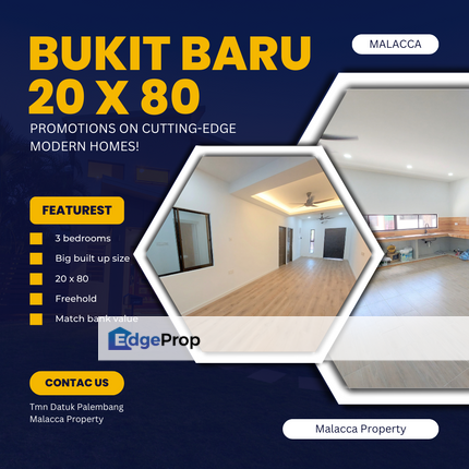 Big Freehold 20 x 80 Renovated 1 Sty Teres House Datuk Palembang Bukit Baru, Melaka, Melaka Tengah