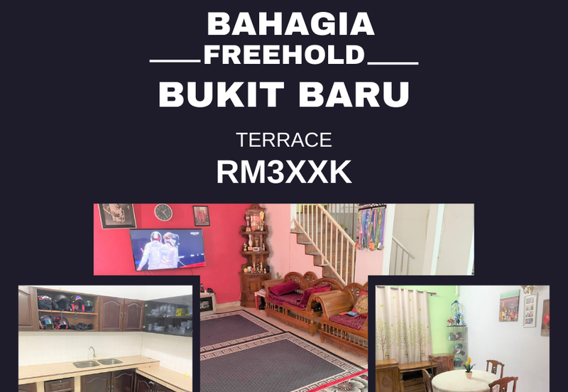 Freehold Good Price RM3xxk Nice House 2 Sty Terrace Bahagia Bukit Baru