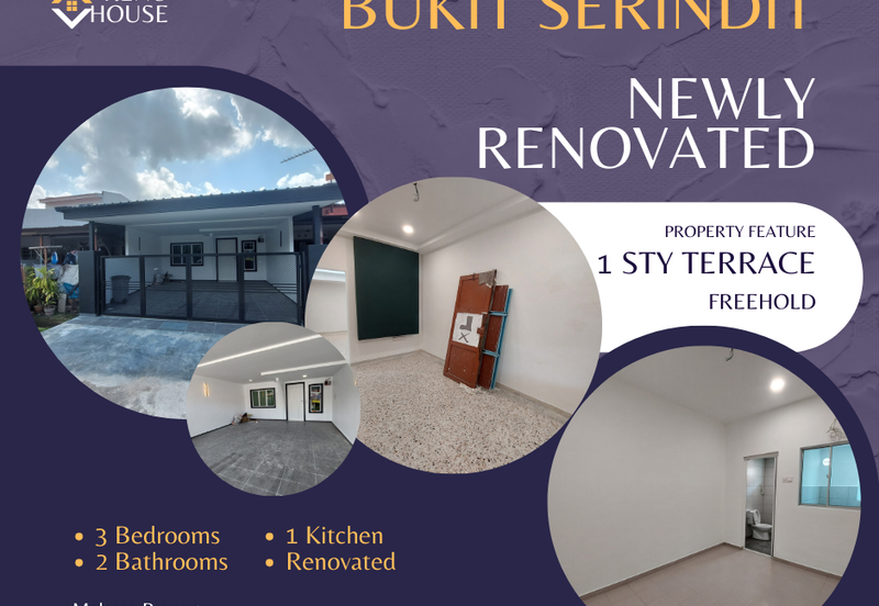 Freehold Newly Renovated 1 Sty Terrace House Bukit Serindit Bukit Piatu