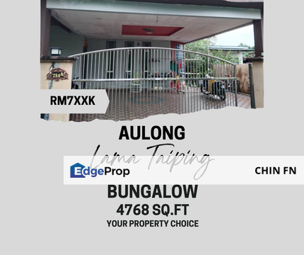 Big Land 4700 sq.ft Good Price 1 Sty Bungalow Aulong Lama Taiping Perak, Perak, Taiping