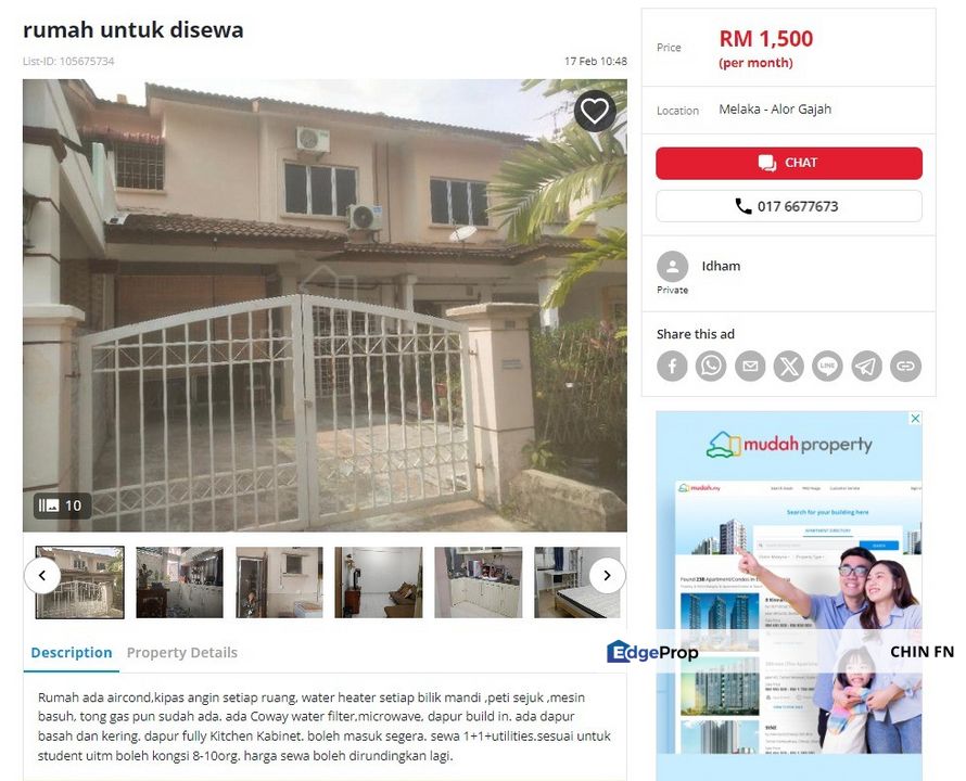5 Bilik Boleh Ramai Pelajar Rumah 2 Sty Teres Dimensi Lendu Alor Gajah, Melaka, Alor Gajah