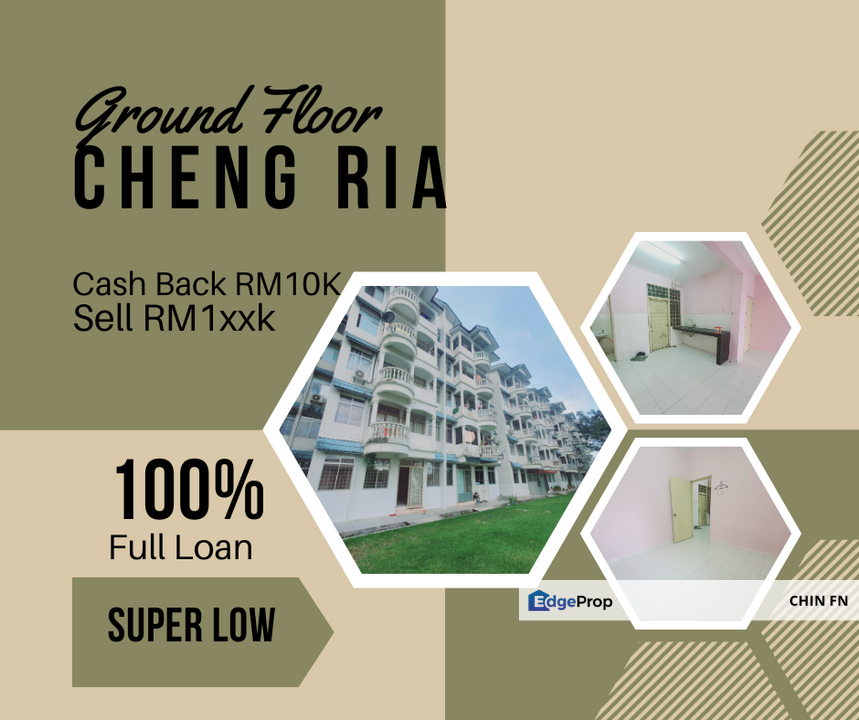 Cash Back RM10K Full Loan 100% Ground Floor Cheng Ria Malim Jaya Melaka, Melaka, Cheng