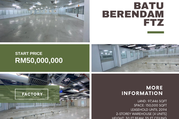 Very Big 150K sq.ft Factory Batu Berendam Industrial FTZ Melaka