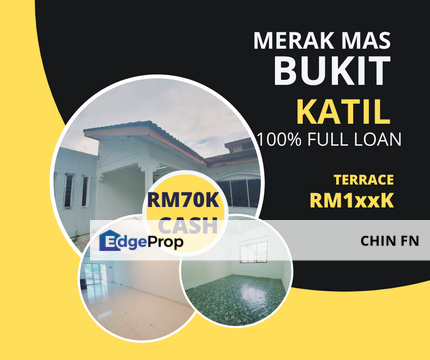 100% Full Loan Cash Back RM70K 1 Sty Teres House Merak Mas Bukit Katil Melaka, Melaka, Bukit Katil