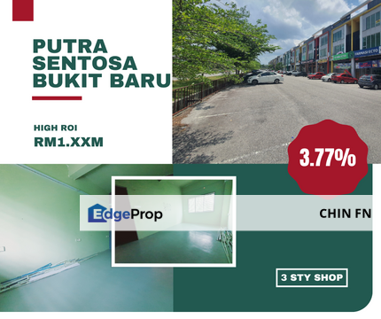 Good ROI 3.77% Shop 3 Sty Putra Sentosa Hospital Manipal Bukit Baru Melaka, Melaka, Melaka Tengah