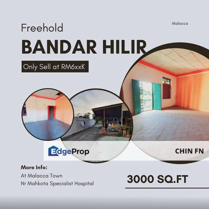 Freehold Big 3000 sqft House Bandar Hilir Mahkota Hospital Melaka Raya Melaka, Melaka, Batu Berendam