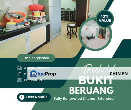 Below Value 10% Renovate RM40K Freehold Teres Kerjasama Bukit Beruang Melaka, Melaka, Bukit Beruang