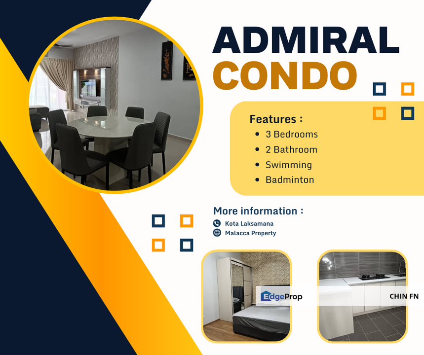 Grand Fully Furnish Guard Swimming Pool Admiral Condo Kota Laksamana Melaka, Melaka, Melaka Raya