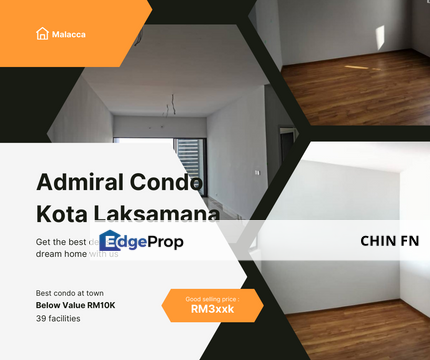 High Floor Below Value RM10K Admiral Residence Condo Kota Laksamana Melaka, Melaka, Melaka Raya