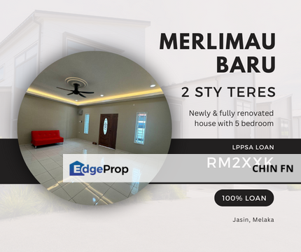 Newly Renovated 100% Full Loan LPPSA 2 Sty Teres Merlimau Baru Jasin Melaka, Melaka, Merlimau