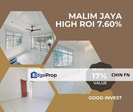 Below Bank Value 17% High ROI 7.6% Good Investment Malim Jaya Bachang Melaka, Melaka, Melaka Tengah