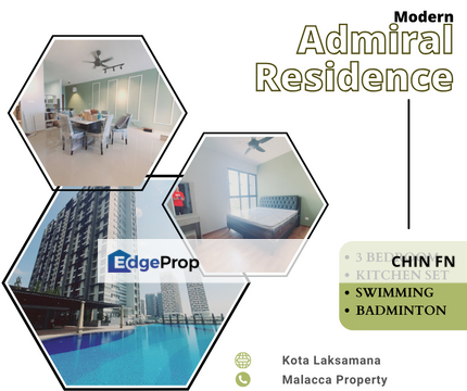 Fully Furnish Swimming Pool Badminton Admiral Residence Kota Laksamana Melaka, Melaka, Melaka Raya