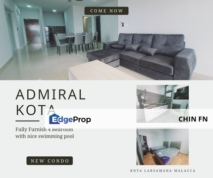 Corner 4 Room Fully Furnish Admiral Residence Condo Kota Laksamana Melaka, Melaka, Melaka Raya