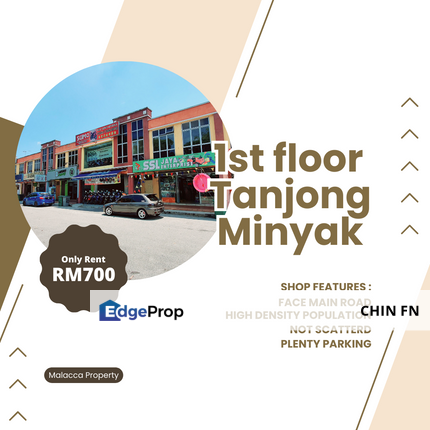 Low Rental Price 1st Floor Office Tanjong Minyak Jaya Bukit Rambai Melaka, Melaka, Bukit Rambai