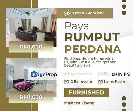 Fully Furnish Nice 1 Sty Bungalow House Paya Rumput Perdana Cheng Melaka, Melaka, Cheng