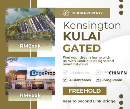 Work in Singapore Live in Luxury Freehold Terrace Gated Guarded Kulai Johor, Johor, Kulai